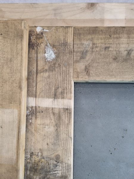 Dubbele vurenhouten blanke deur – met dubbel glas en kozijn (201 x 168 cm) - SALE25063