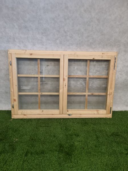 Blanke 2-delige draaikiep ramen – kozijnmaat 100 x 153,5 cm - 2 stuks beschikbaar, prijs per stuk- SALE25079