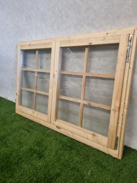 Blanke 2-delige draaikiep ramen – kozijnmaat 100 x 153,5 cm - 2 stuks beschikbaar, prijs per stuk- SALE25079