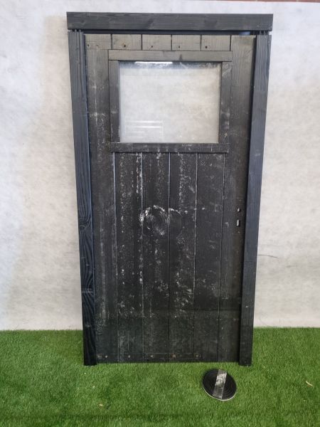 Houten zwarte deur – met kozijn, zonder hang- en sluitwerk (202 x 105,5 cm) - SALE25086