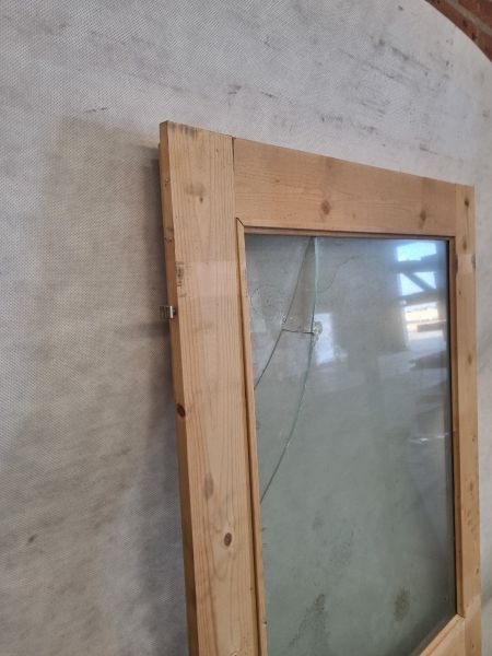 Enkele houten deur – linksdraaiend, dubbel glas (ruit kapot) – 180,5 x 76 cm - SALE25137