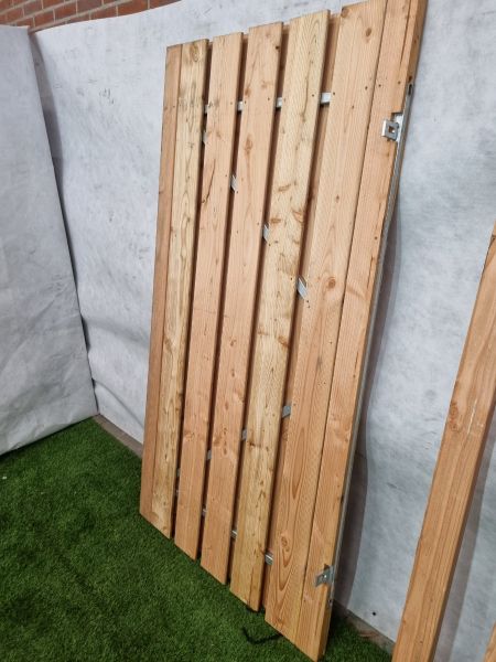 Enkele douglas poortdeur met stalen frame – 196 x 100 cm - SALE25168