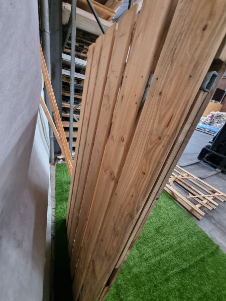 Enkele douglas poortdeur met stalen frame – 196 x 100 cm - SALE25168