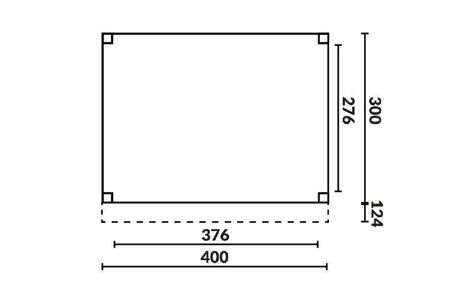 Kapschuur EASYLINE - 400x300 cm - Bouwpakket