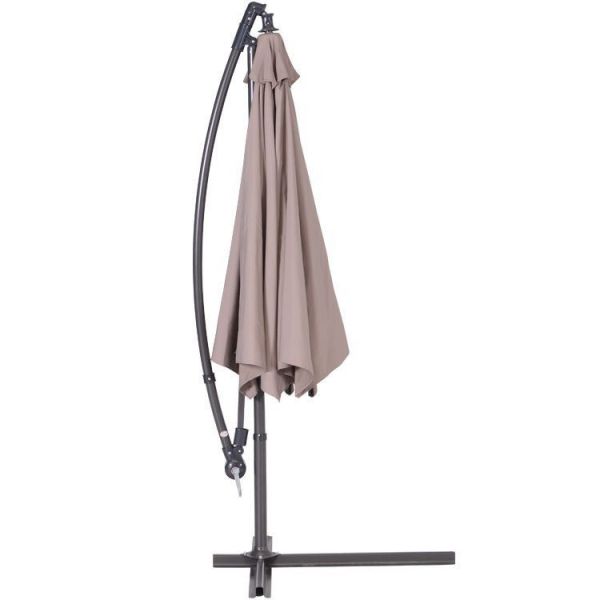 Athene parasol - Ø300 cm - carbon black - taupe