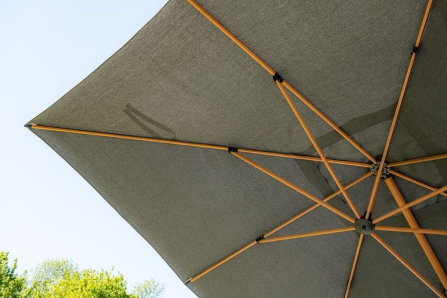 Garden Impressions Hawaii Big Pole II zweefparasol 350x350 teak/royal anthracite