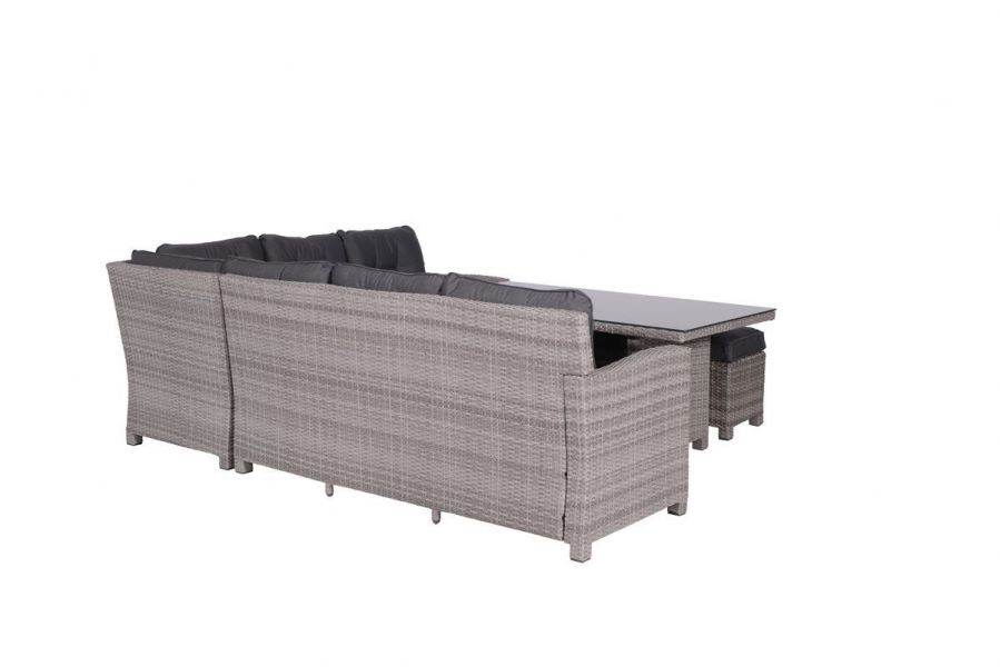 Blue bird lounge-diningset - 5-delig - rechts - organic grey - reflex black