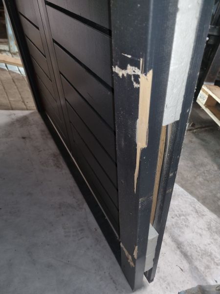 Dubbele houten deuren antraciet 122,5 x 180 cm met kozijn 135 x 188,8 cm - SALE25040