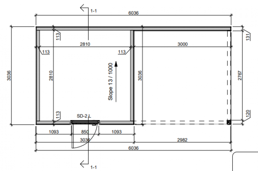Poolhouse Trendy 300x300 cm + luifel 300 cm - exterieur zwart gecoat