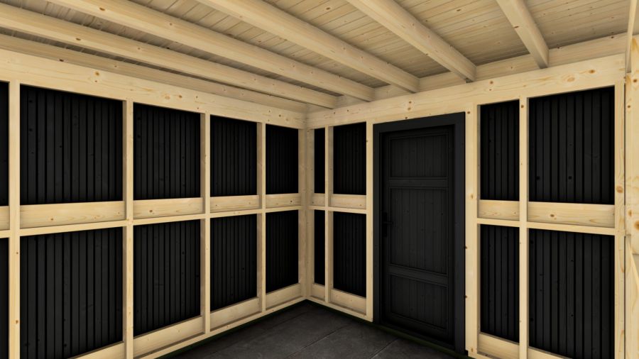 Poolhouse Trendy 300x300 cm + luifel 400 cm - exterieur zwart gecoat