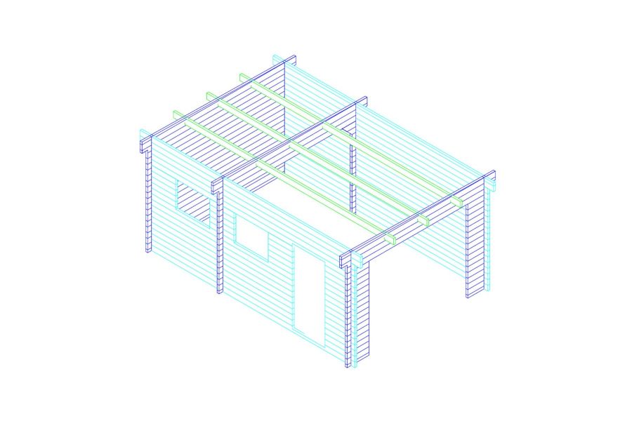Interflex Garage 3755 375x550 cm - Gecoat plat dak