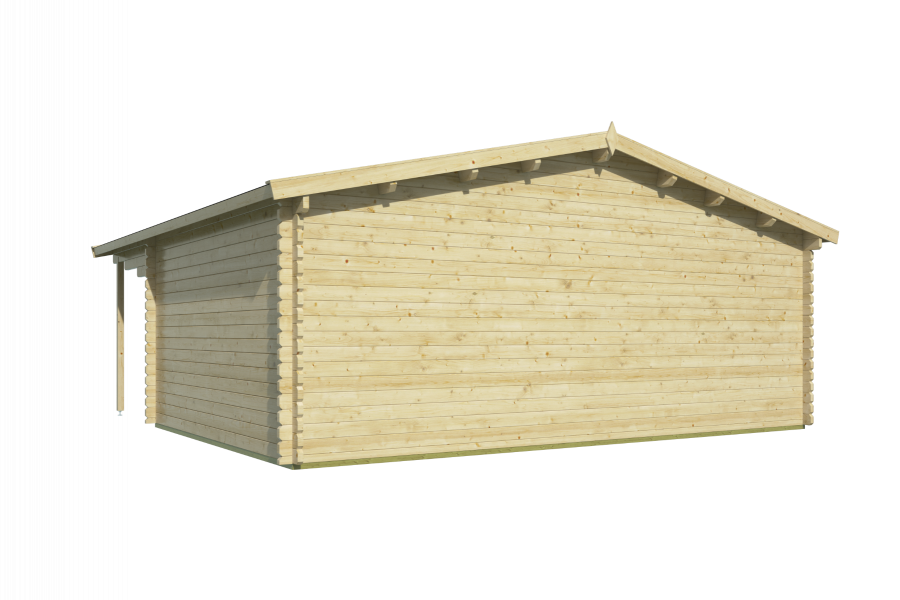 Blokhut Gijs 595x400 cm + luifel 200 cm - red class wood geïmpregneerd