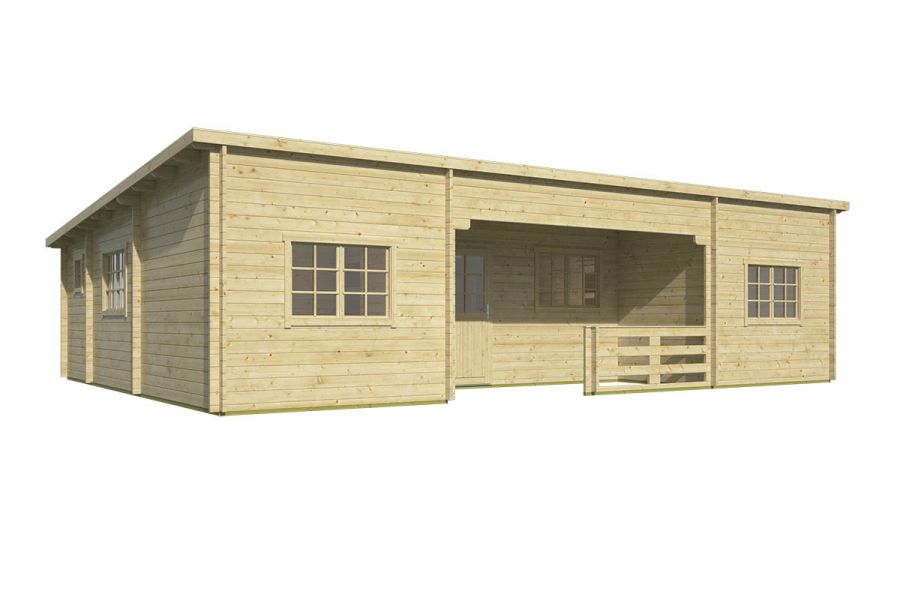 Blokhut Extremadura 44 mm honinggeel geïmpregneerd 1064x795 cm