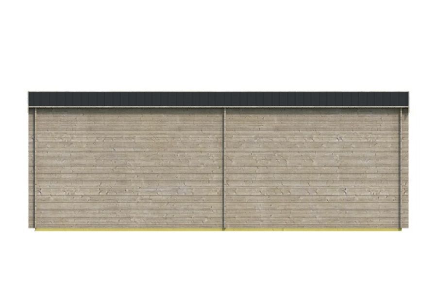 Blokhut Freddy 300x250 cm + luifel 298 cm - Zilvergrijs geïmpregneerd