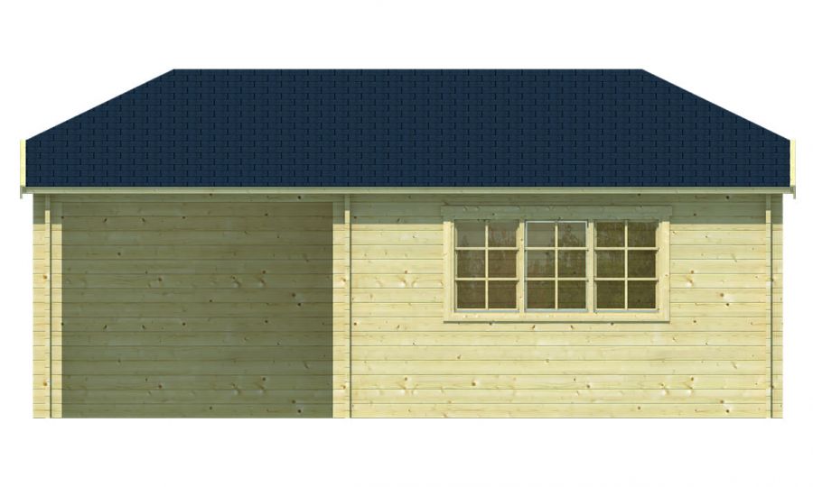 Tuindeco Torkel Blokhut 420x420 cm + luifel 280 cm 44 mm vuren blank