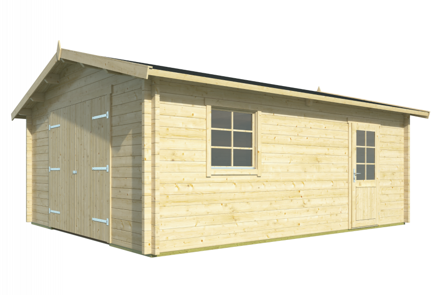 Garage Rydell 470x570 cm - Grijs geïmpregneerd