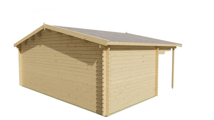Tuindeco Blokhut Piet 595x300 cm + luifel 200 cm | 45 mm | vuren blank