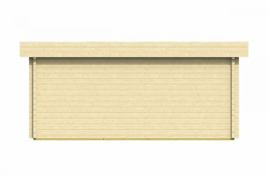 Blokhut Mia 500x360 cm + 120 cm luifel - bruin geïmpregneerd - incl. EPDM