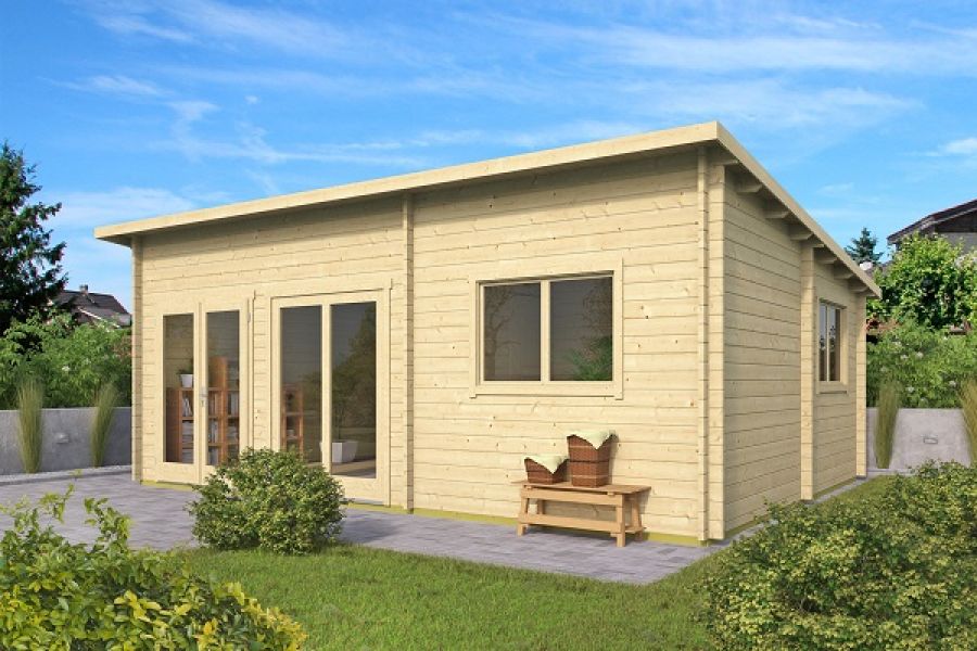 Tuindeco Moderna Blokhut 702x532 cm 44mm vuren blank