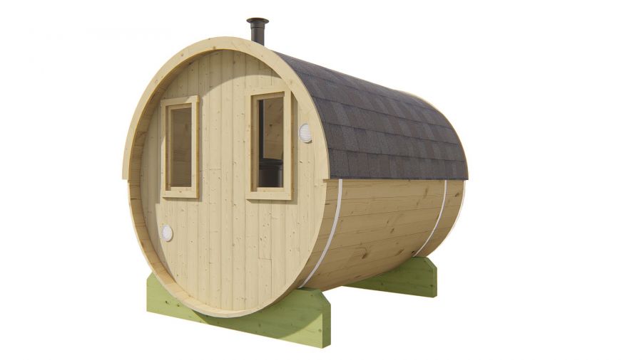 Barrelsauna Ø195x250 cm - Vurenhout