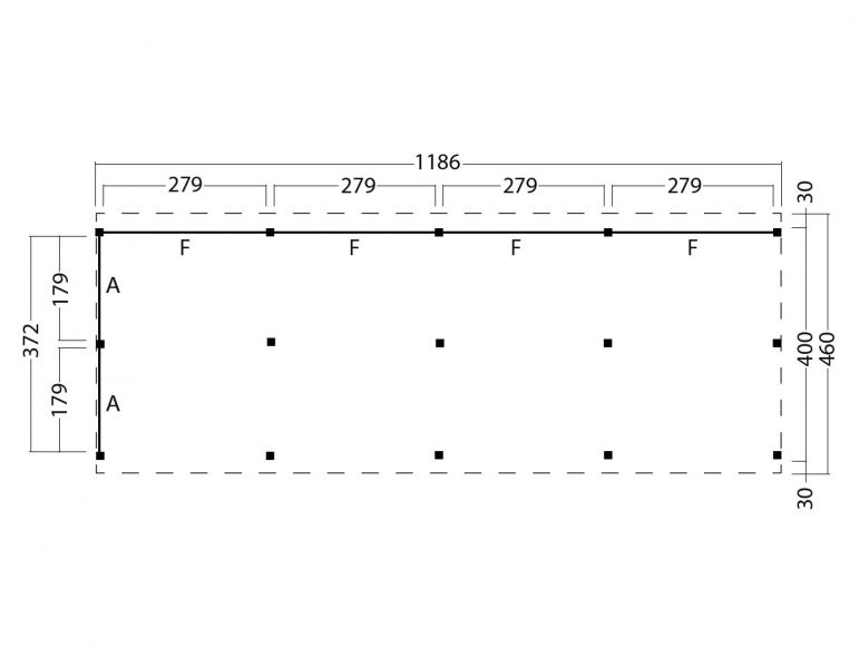 Kapschuur Billund XL Type 10 Red Class Wood 1186x460 cm - geïmpregneerd