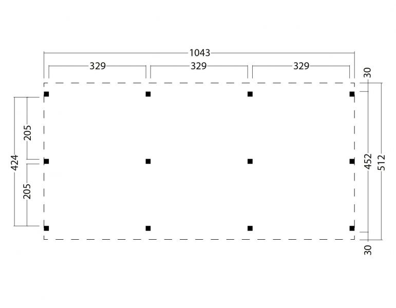 Kapschuur Billund XXL Type 5 Red Class Wood 1043x512 cm - geïmpregneerd