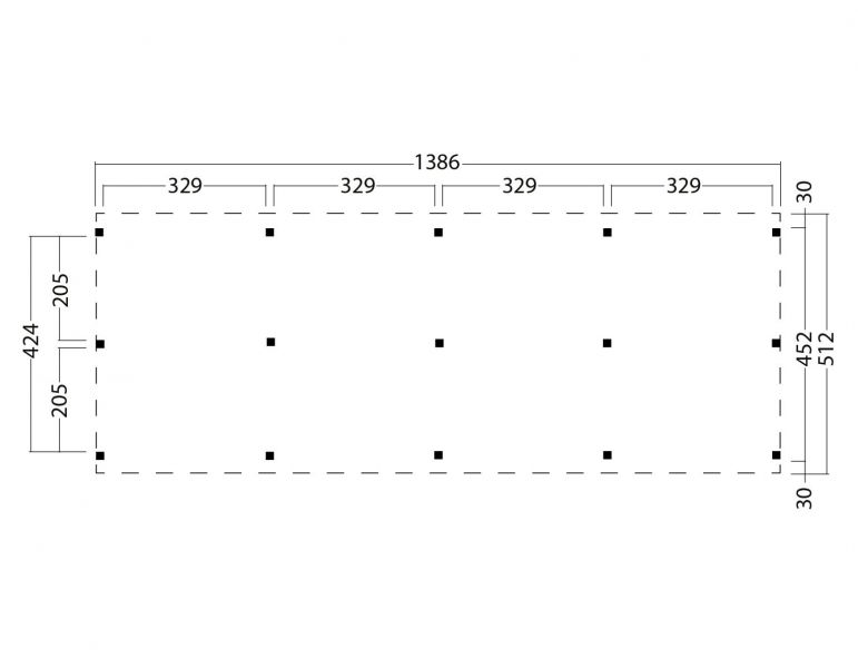 Kapschuur Billund XXL Type 9 Red Class Wood 1386x512 cm - geïmpregneerd
