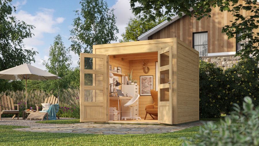 Outdoor Life Quby blokhut 250x250 cm 28 mm vuren blank