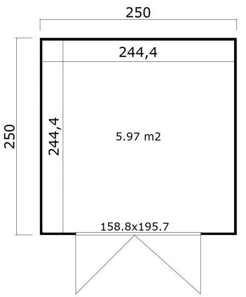 Outdoor Life Quby blokhut 250x250 cm 28 mm vuren lichtgrijs-donkergrijs exterieur gecoat