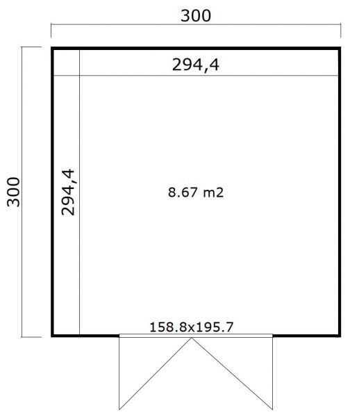 Outdoor Life Quby blokhut 300x300 cm 28 mm vuren donkergrijs-lichtgrijs exterieur gecoat