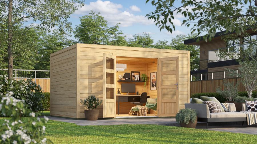 Outdoor Life Quby blokhut 400x300 cm 28 mm vuren blank