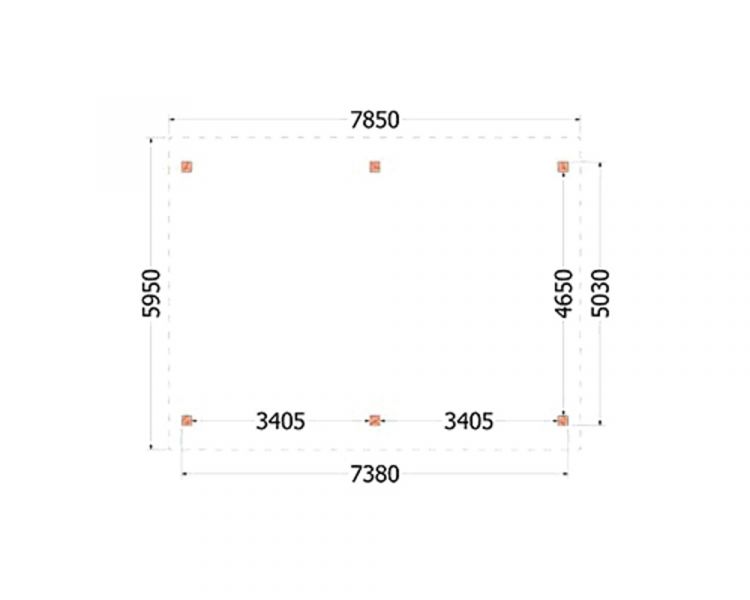Trendhout Overkapping Zadeldak XXL 770x585 cm