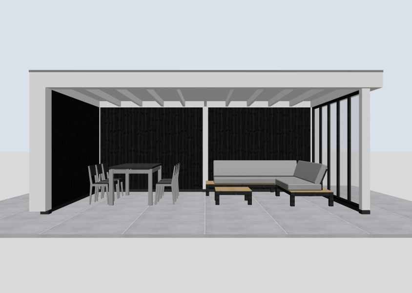 Buitenverblijf Verona model links 625 x 400 cm