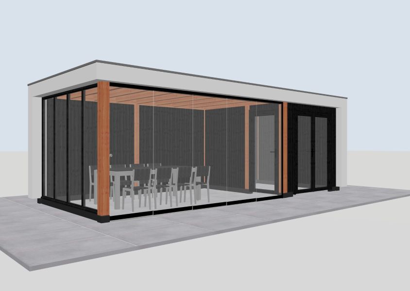 Buitenverblijf Verona model rechts 755 x 335 cm