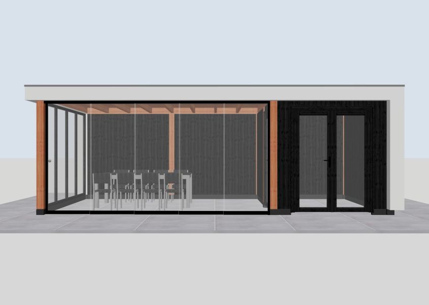 Buitenverblijf Verona model rechts 755 x 335 cm