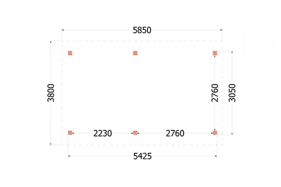 Buitenverblijf zadeldak XL 585x380 cm