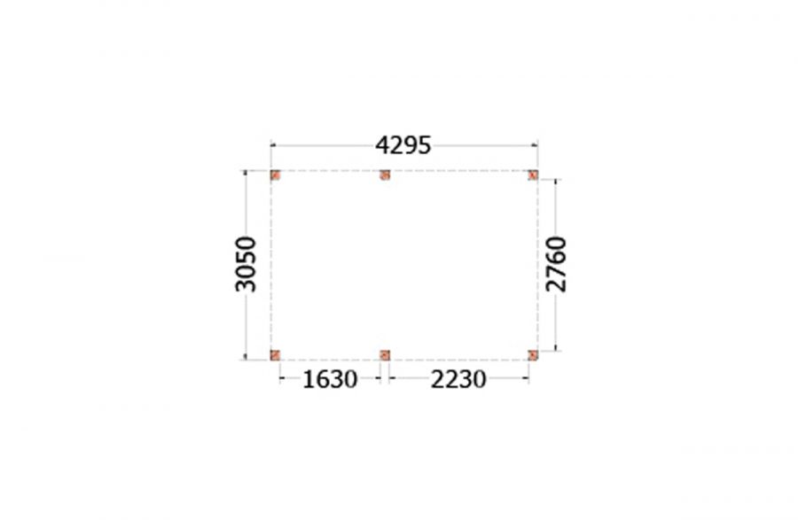 Trendhout Overkapping Palermo 430x310 cm
