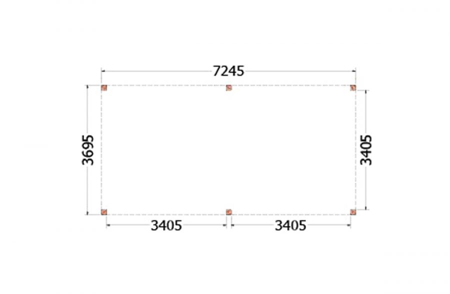 Overkapping Palermo 725x370 cm