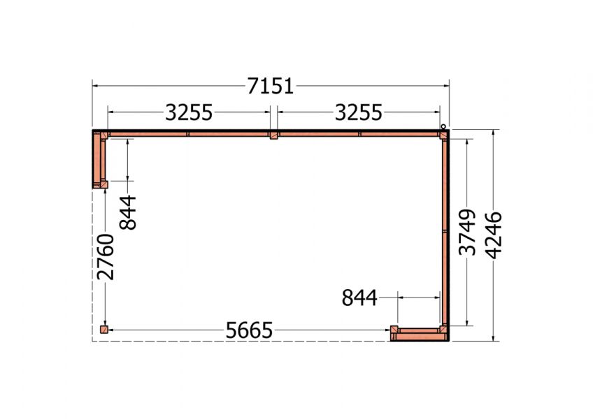 Trendhout Buitenverblijf Capri 720x425 - Plat dak model rechts