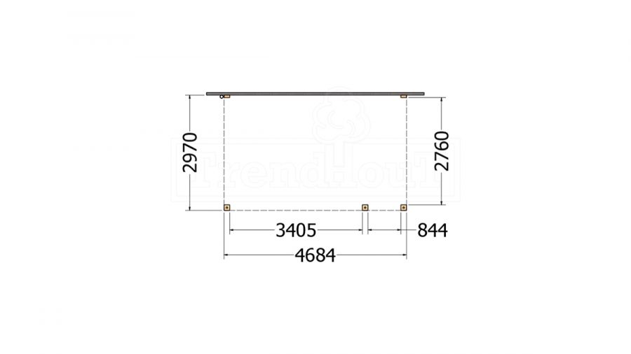 Aanbouwveranda Modena 470x300 cm - model rechts