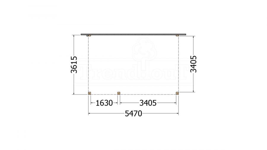Aanbouwveranda Modena 550x365 cm - model links