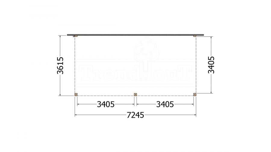 Trendhout Aanbouwveranda Modena 725x365 cm