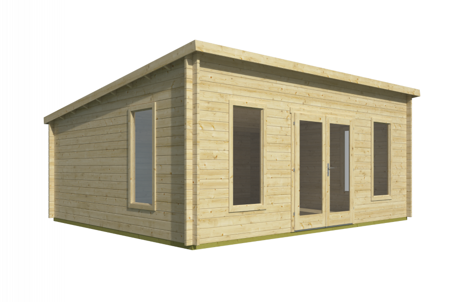 Blokhut Calpe | 44 mm | onbehandeld | 595x500 cm