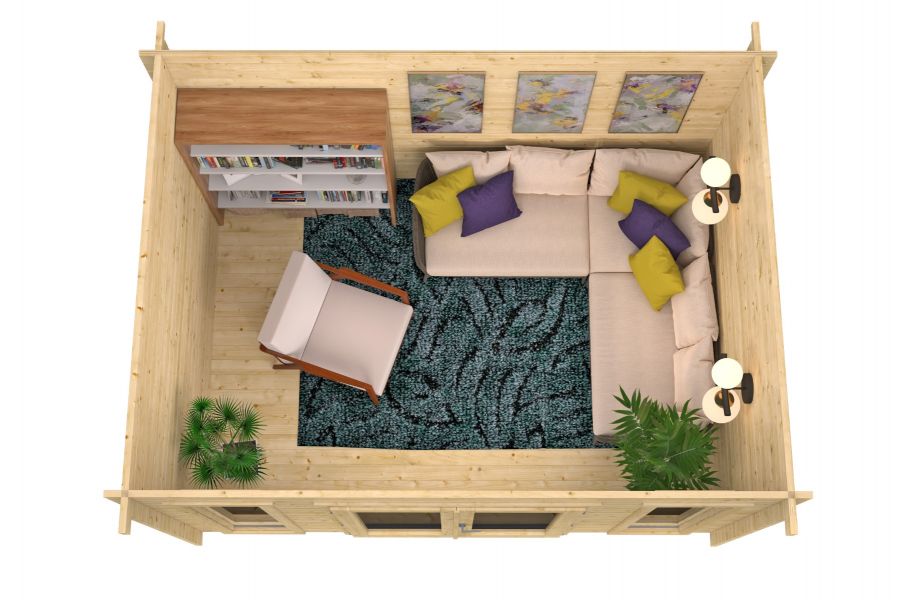 Tuindeco Maggie Blokhut 400x300 cm 40 mm vuren blank