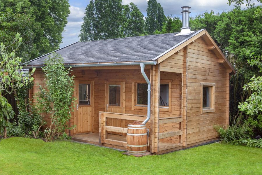Tuindeco Edelweiss chalet 600x510 cm 70 mm vuren honing geïmpregneerd