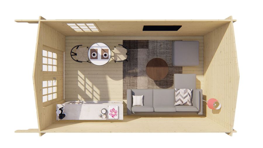 Tuindeco Julia blokhut 300x500 cm 40 mm vuren grijs geïmpregneerd