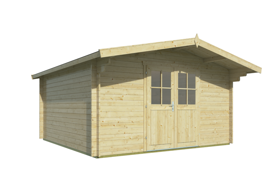 Tuindeco Torrent blokhut 400x400 cm 34 mm vuren red class wood geïmpregneerd