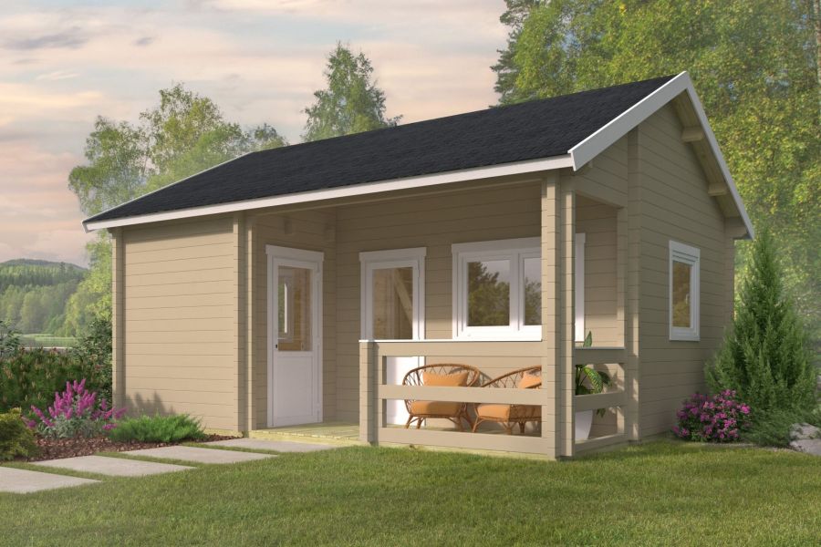Tuindeco Edelweiss chalet 600x510 cm 70 mm vuren honing geïmpregneerd