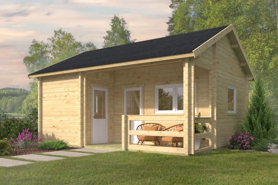Tuindeco Edelweiss chalet 600x510 cm 70 mm vuren honing geïmpregneerd