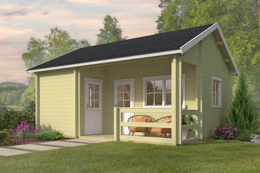 Tuindeco Edelweiss chalet 600x510 cm 70 mm vuren honing geïmpregneerd